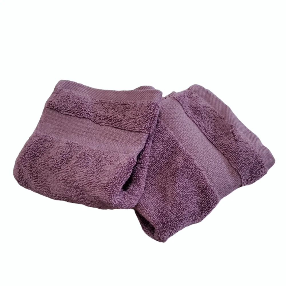 Madison Park Signature Set of 2 Luxurious Turkish Cotton Washcloth Dusty Purple